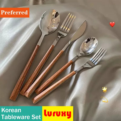 Tableware Set 304 Stainless Steel Korean Cutlery Set