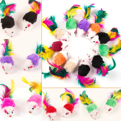 10 Pcs Plush Cat Mouse Toys