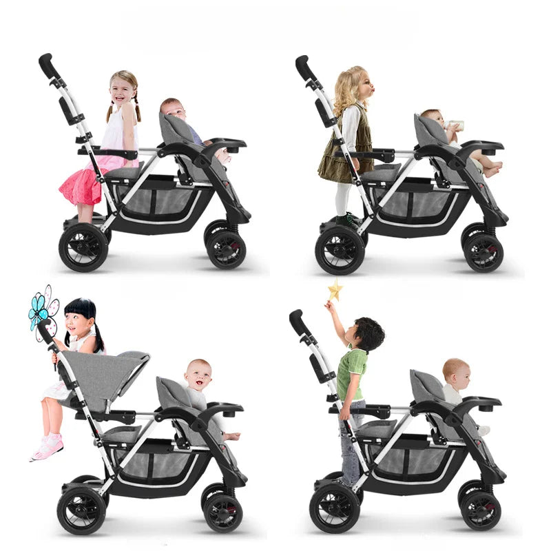 Foldable Luxury Twin Baby Stroller