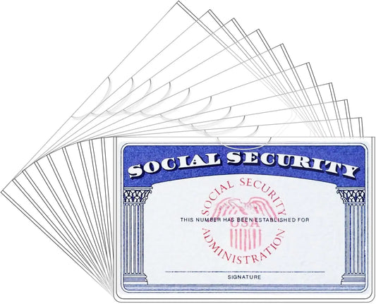 20PCS Soft Clear PVC Waterproof Card Protector Sleeves,Fits SSN, New Medicare, Business IDs & Credit Cards,easily identifiable