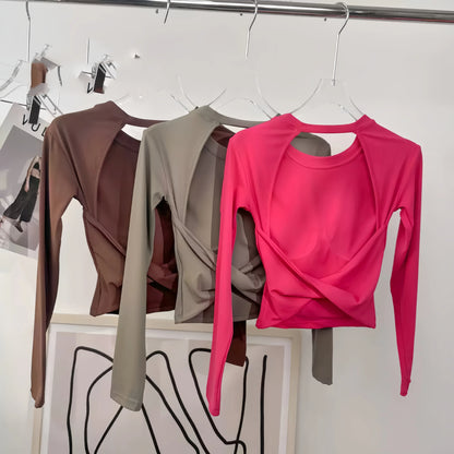 Yoga long-sleeved fixed-style sports bra