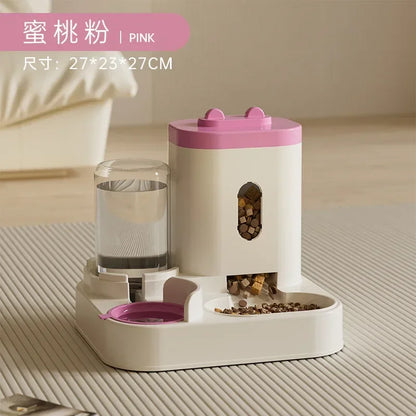Cat Food Bowl With Water Fountain