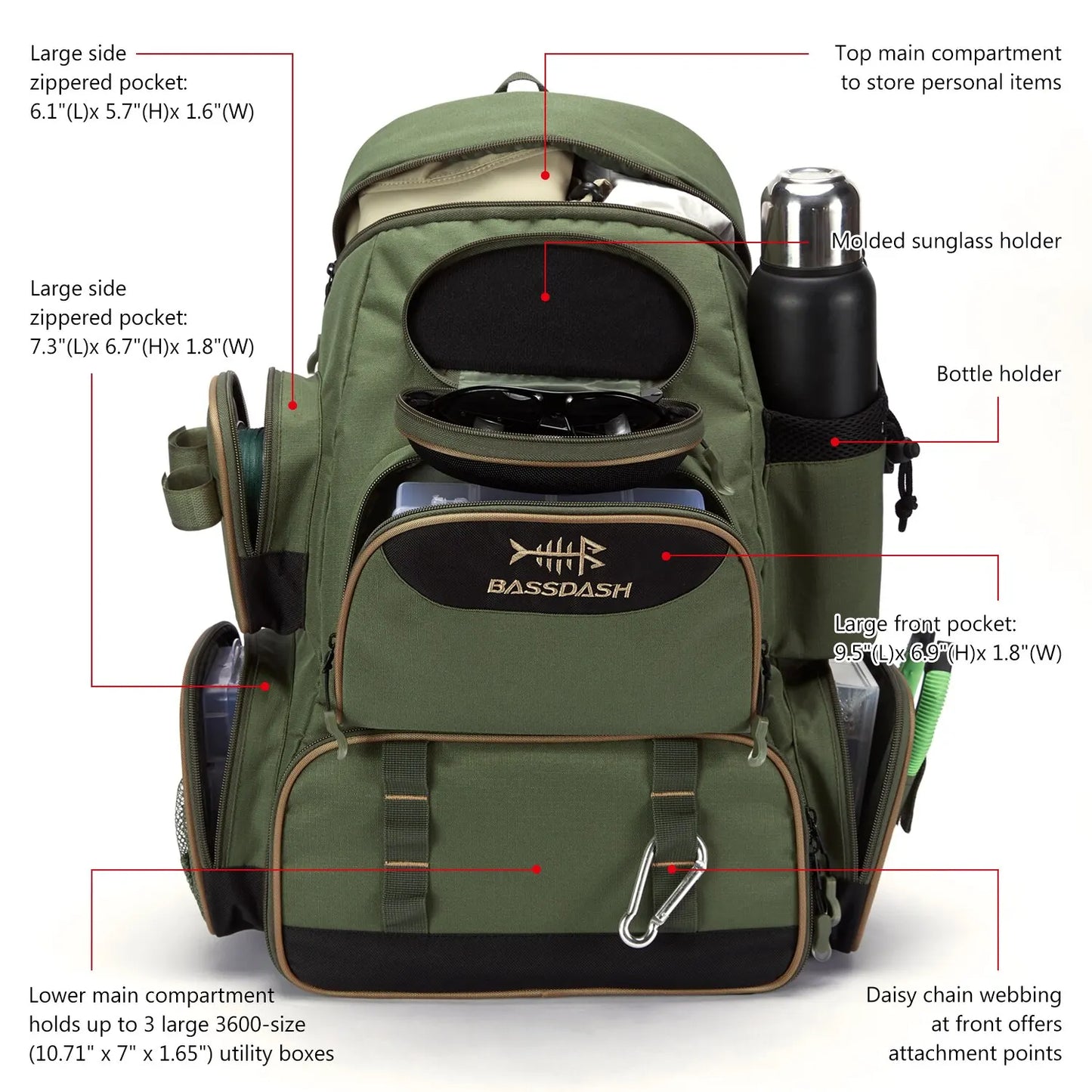 Lightweight Fishing Tackle Backpack