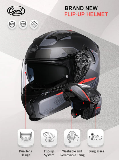 Dual Visor Flip-Up Helmet
