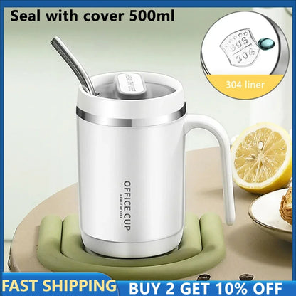 500ml Thermos Coffee Cup with Straw