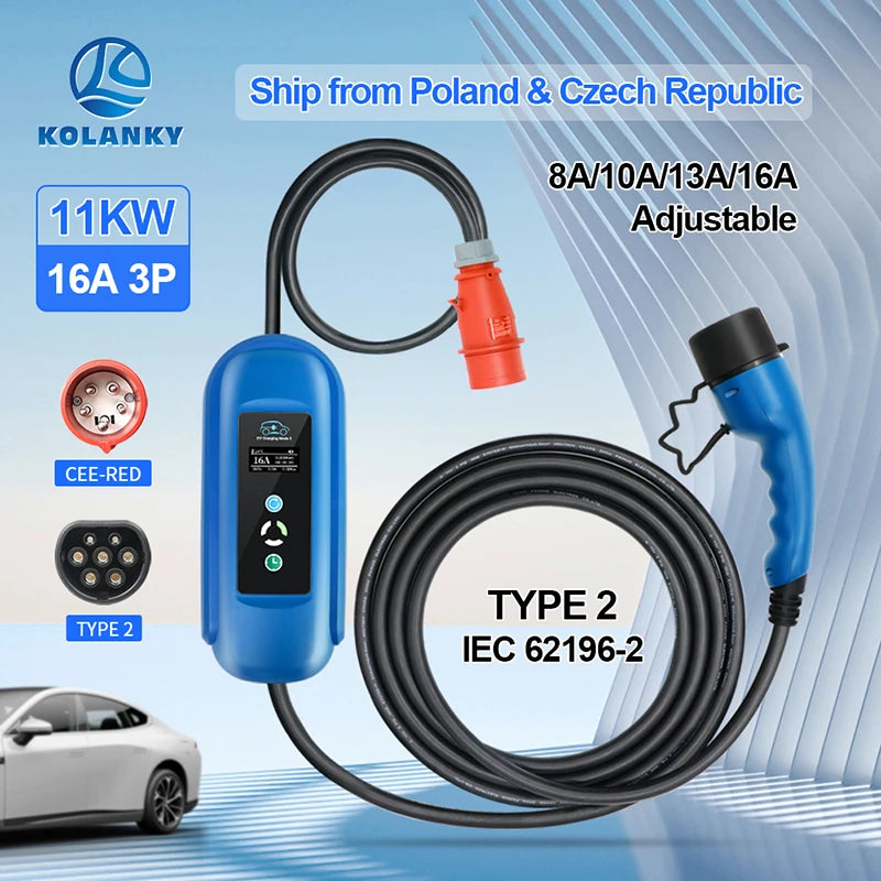 16A 11KW Type  EV Charger