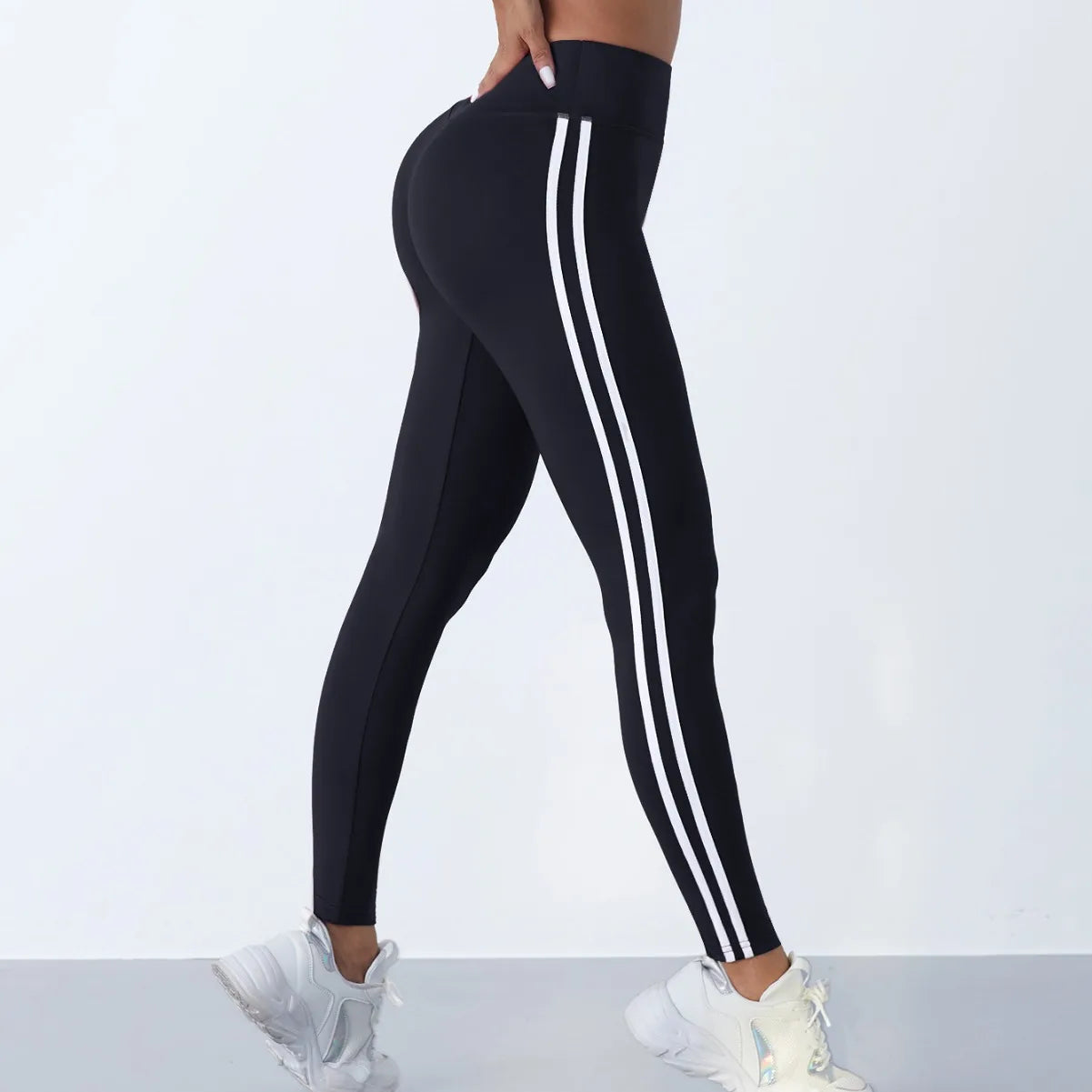 Striped High Waist Yoga Leggings