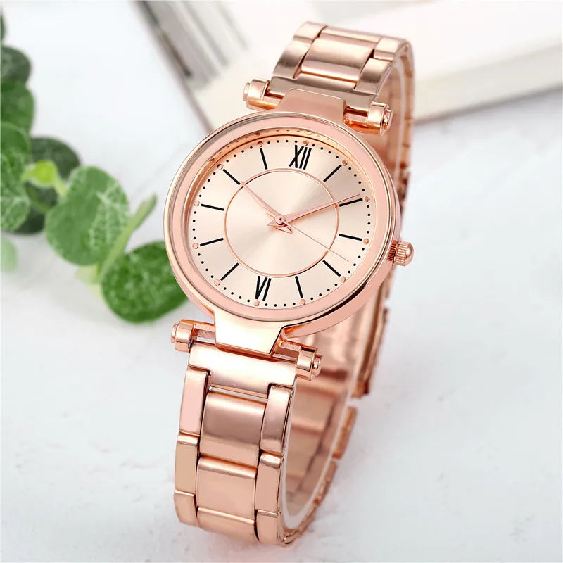 Luxury Rose Gold Stainless Steel Wristwatches