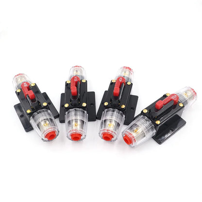 12V 24V 48V DC Car Truck Circuit Breaker Resettable Auto Audio Fuse Holder Power Insurance Solar Photovoltaic Connector 20A-150A