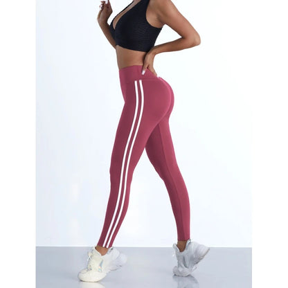 Striped High Waist Yoga Leggings