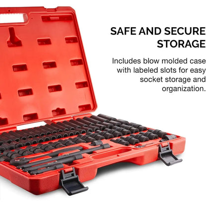 3/8” Drive, 67 Piece Impact Socket Set