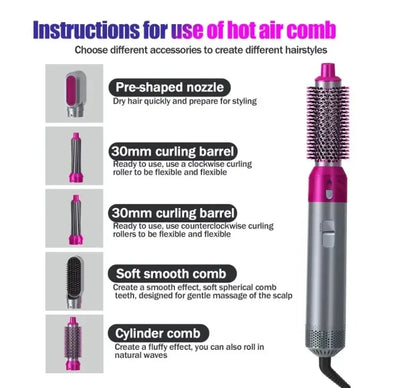 5-in-1 Hair Styling Hot Air Comb