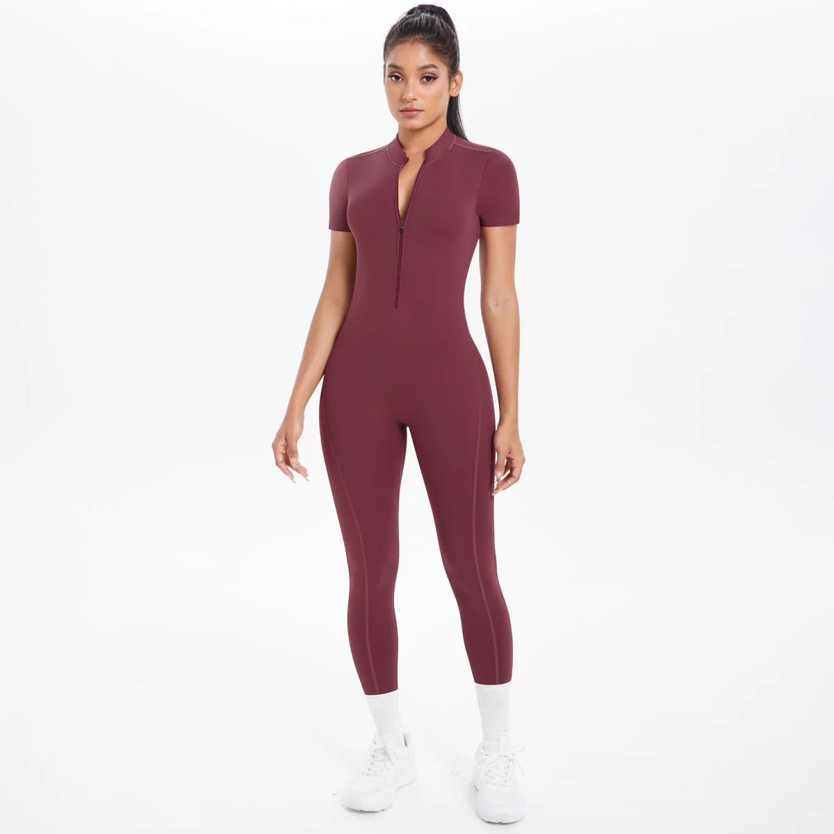 Short Sleeved Fitness Jumpsuit for Woman
