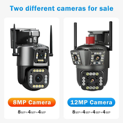 12MP HD WIFI IP Outdoor Three Lens Camera