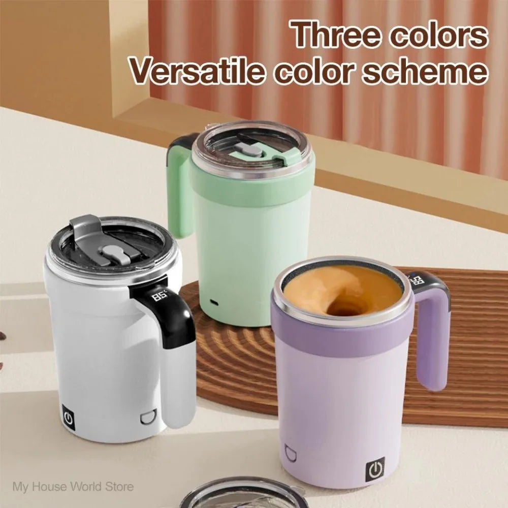 Stainless steel coffee cup automatic stirring cup