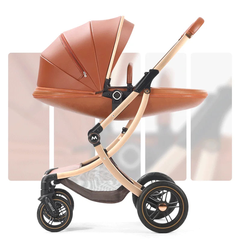 Luxury Leather Baby Stroller