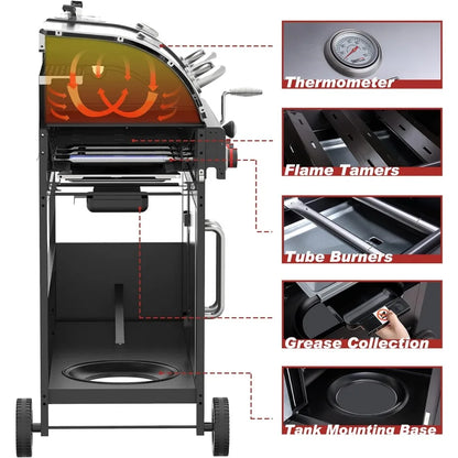 Dual Fuel Gas and Charcoal Grill Combo