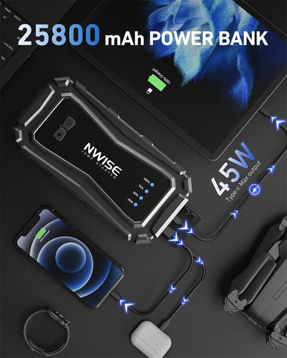 25800mAh Car Jump Starter 4000A Car Booster