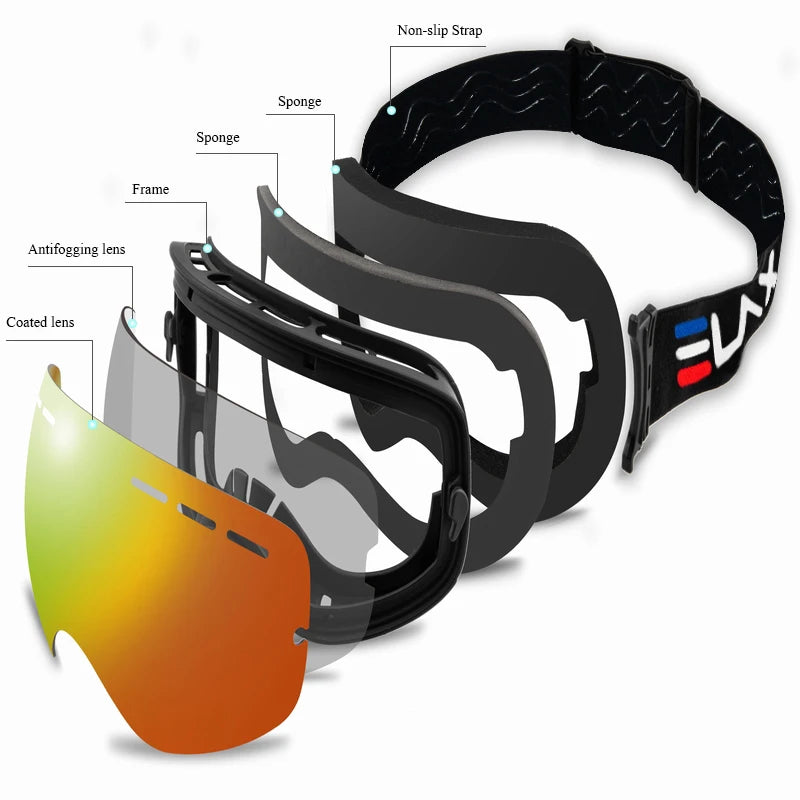 Double Layers Anti-Fog Ski Goggles