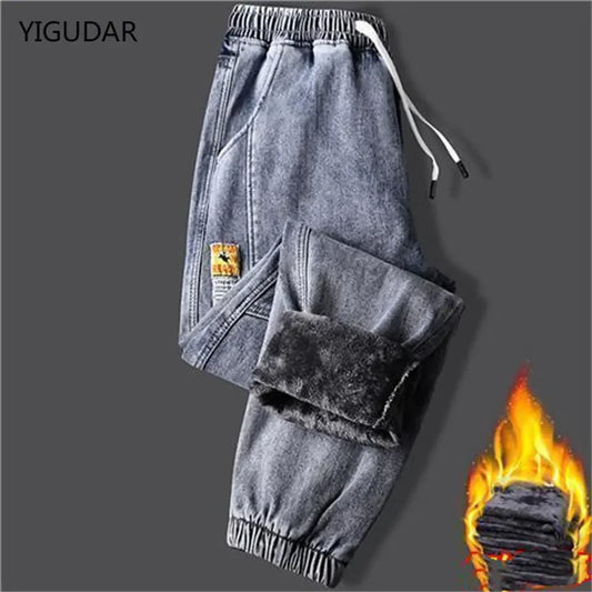 Men's Winter Fleece Warm Denim Pant