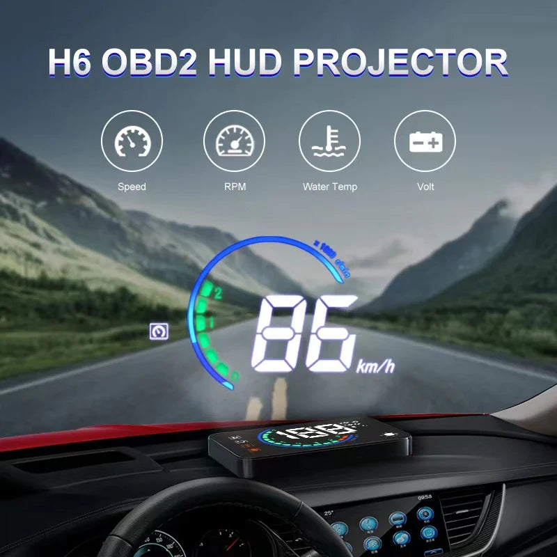 HUD Head Up Display OBD2 Car Gauge Speedometer