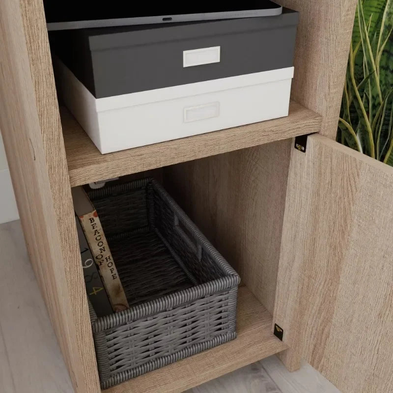 Computer Desk with Storage, Summer Oak Finish