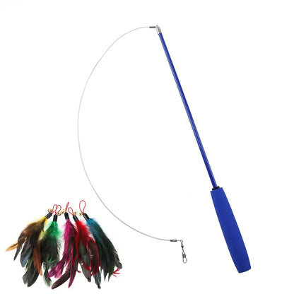 Cat Teaser Wands Three-section Telescopic Fishing Pole  Toys