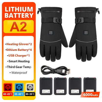 Heated Winter Gloves USB Rechargeable