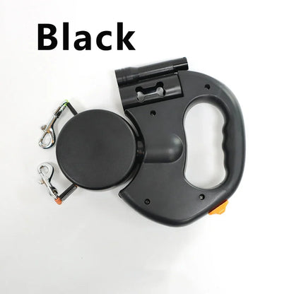 Retractable Dual Doggie Leash with LED Light