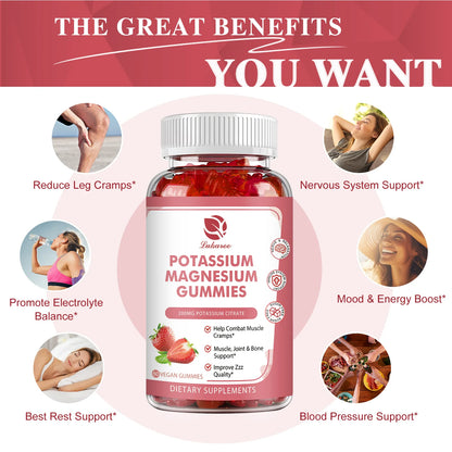 200mg Potassium Magnesium Gummies Magnesium Potassium Supplements for Sleep