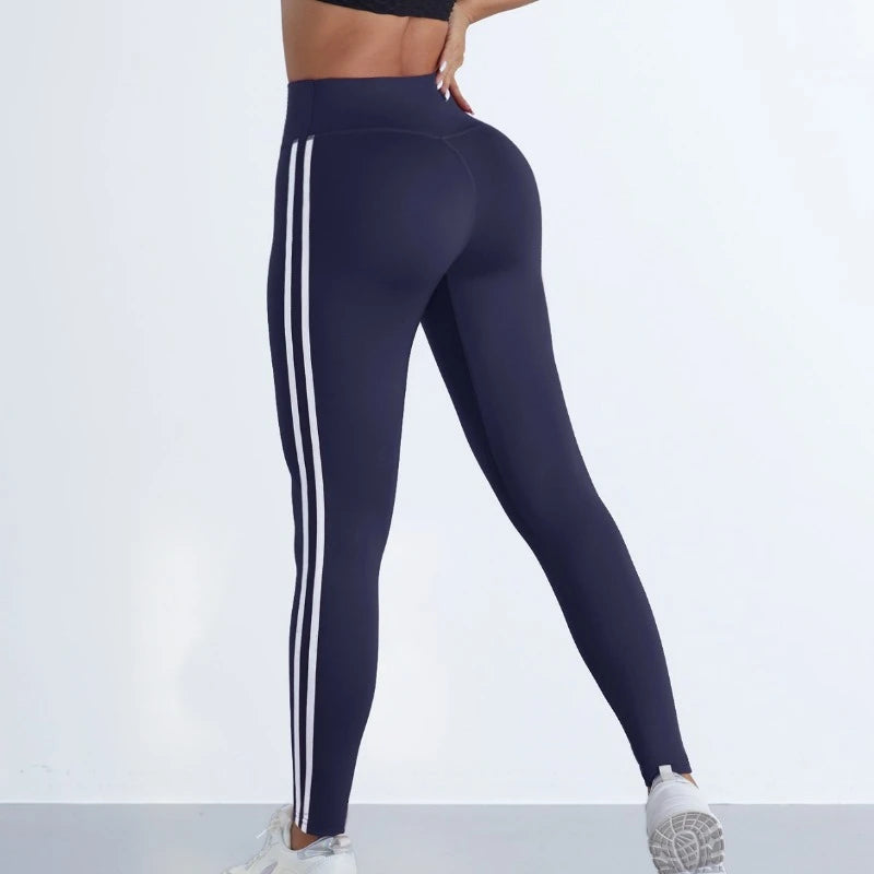 Striped High Waist Yoga Leggings