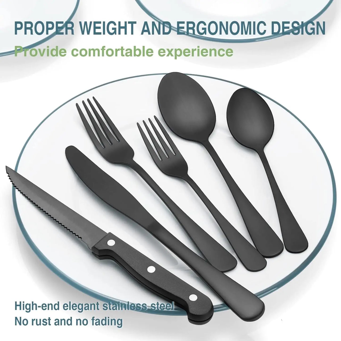 Black Silverware Set