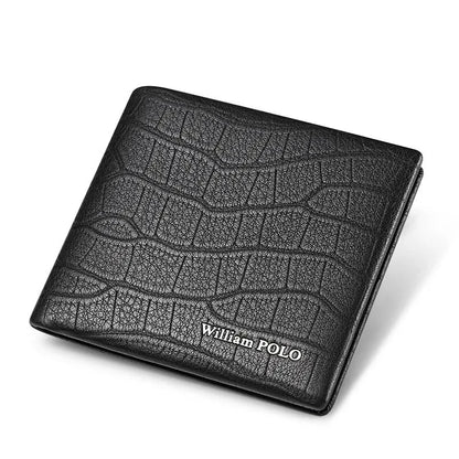 No zipper Men Genuine Leather Wallet