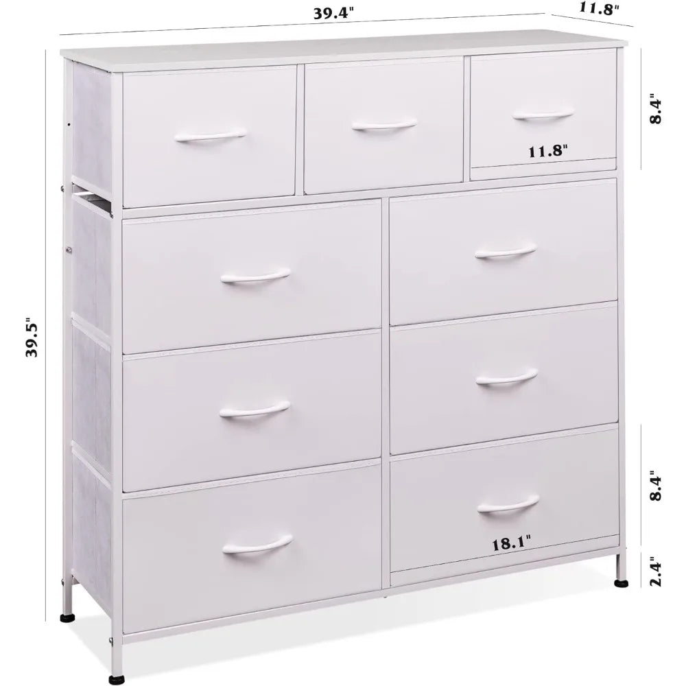 Fabric 9-Drawer Chest