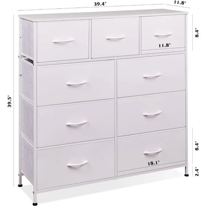 Fabric 9-Drawer Chest