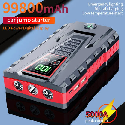 99800mAh Portable Car Jump Starter Peak 5000A Power Bank