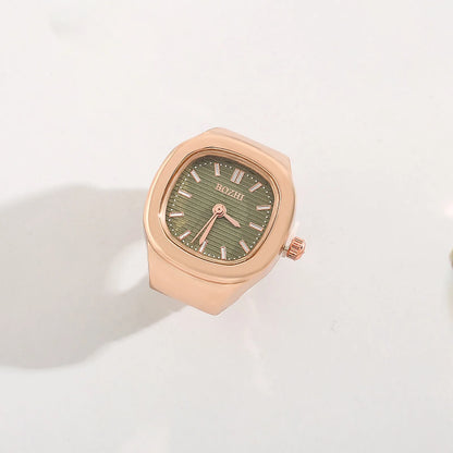 Creative finger ring watch mini quartz watch adjustable time watch ring simple stylish punk watch ring personalized mini clock