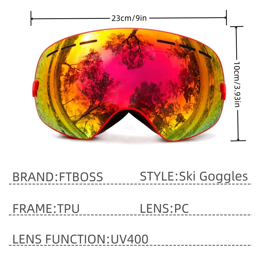 Double Layer Anti Fog Lens Ski Goggles