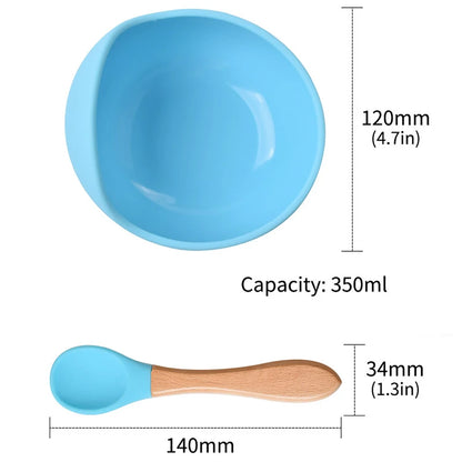 2 Pcs Baby Silicone Food Bowl