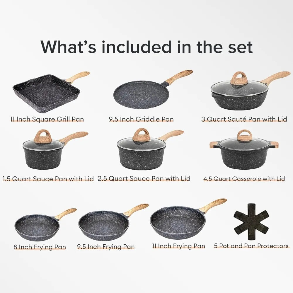 Nonstick 23pcs Pots and Pans Set