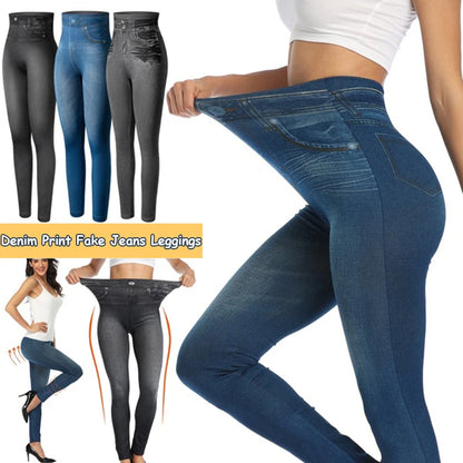 Push Up High Waist Denim Leggings