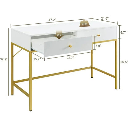 39.4 Inch Vanity Desk with 2 Drawers