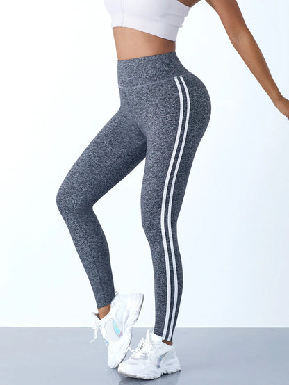 Striped High Waist Yoga Leggings