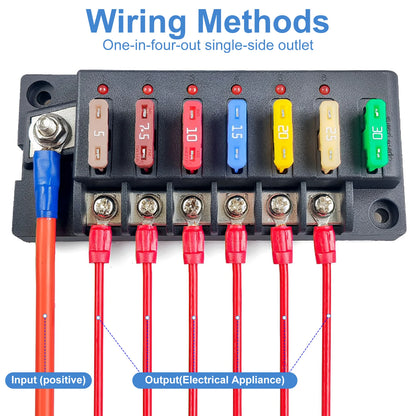 4/6-Way 12V Blade Fuse Box