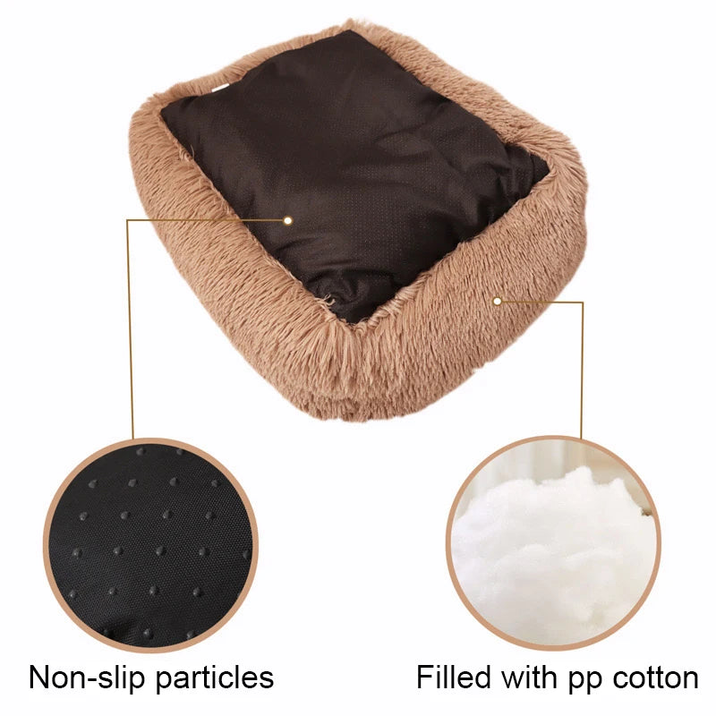 Dog Rectangle Plush Winter Warm Bed