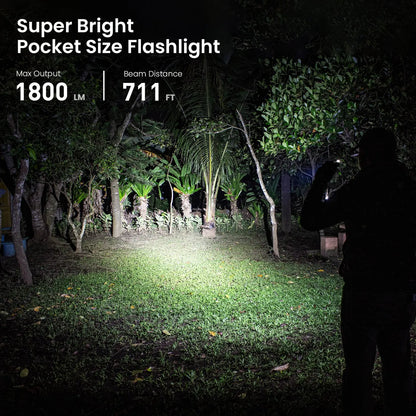 1800lm USB C Rechargeable Flashlight