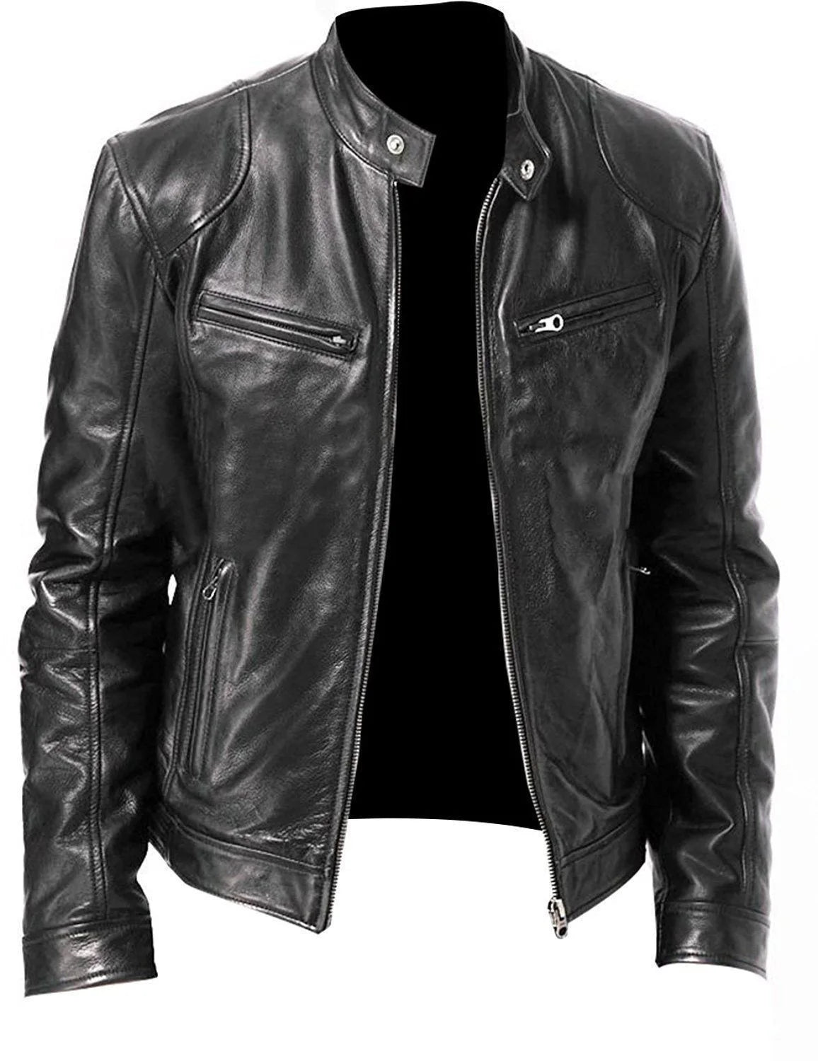 Fashion Men Leather Motorcycle Jacket