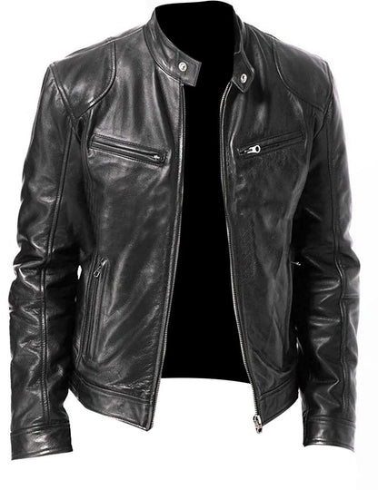 Fashion Men Leather Motorcycle Jacket