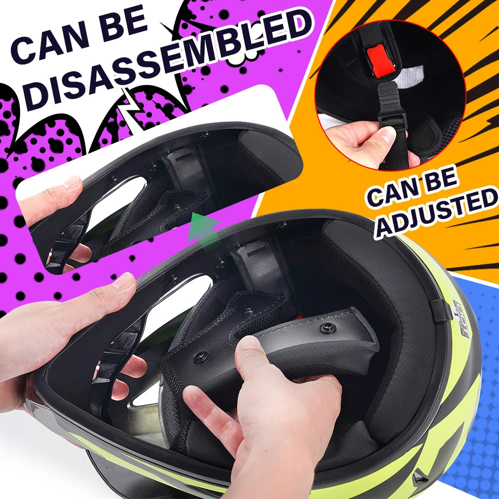 Personalized Matte Green Full Face Motorcycle Helmet