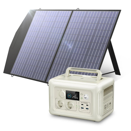 R600 Portable Power Station with Solar panel